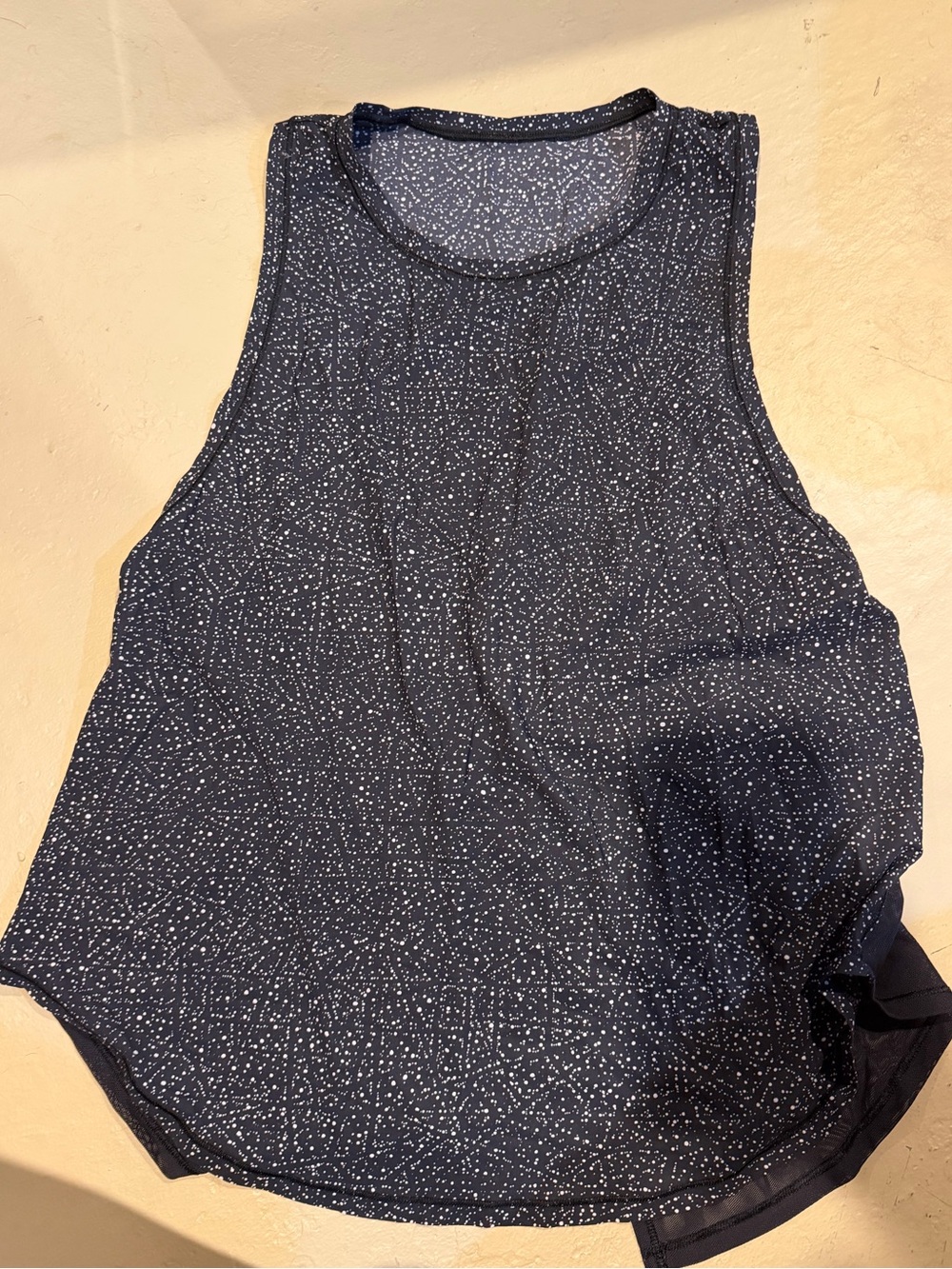 Women’s Black Speckled Sleeveless Tie Back Tank Top